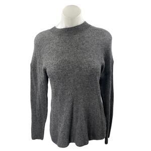 Naadam 100% Cashmere Women's Gray Knit Mock Neck Long Sleeve Sweater Top Size XS